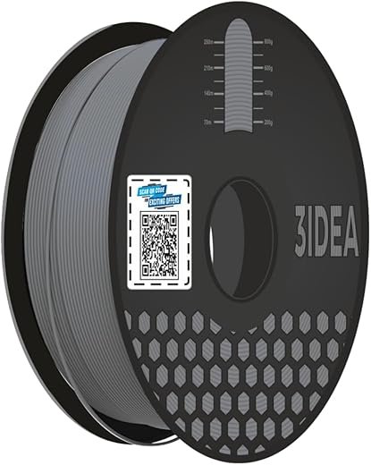 3Idea Premium PLA Grey 3D Printer Filament 1.75mm Dimensional Accuracy +/- 0.03mm Net Weight- 1 KG
