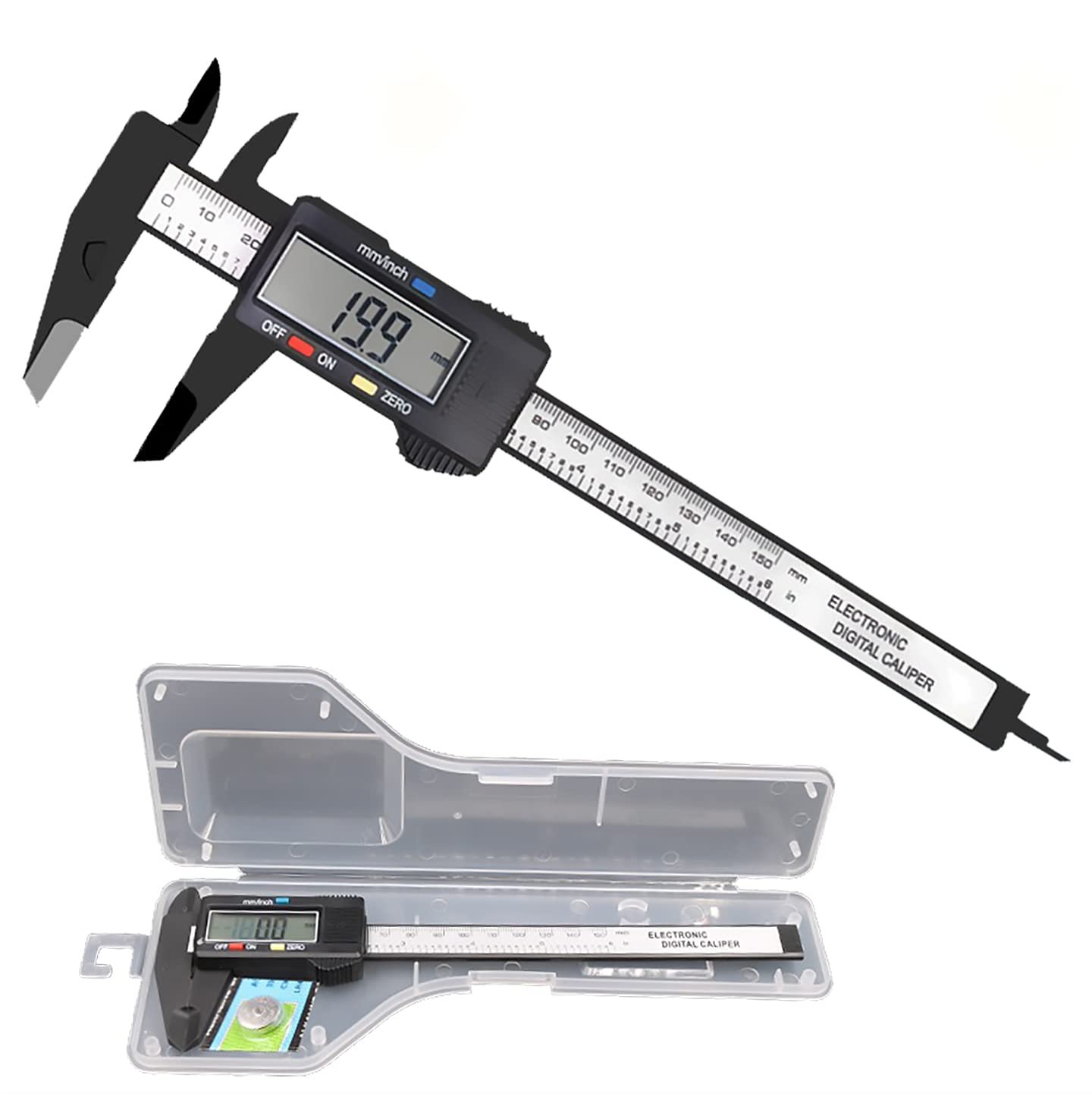 SKADIOO Plastic Vernier caliper, Digital vernier caliper, Vernier caliper digital, Vernier caliper 6 inch, Electronic Vernier Caliper Gauge Micrometer, Vernier Caliper with LED Screen (Pack of 01)