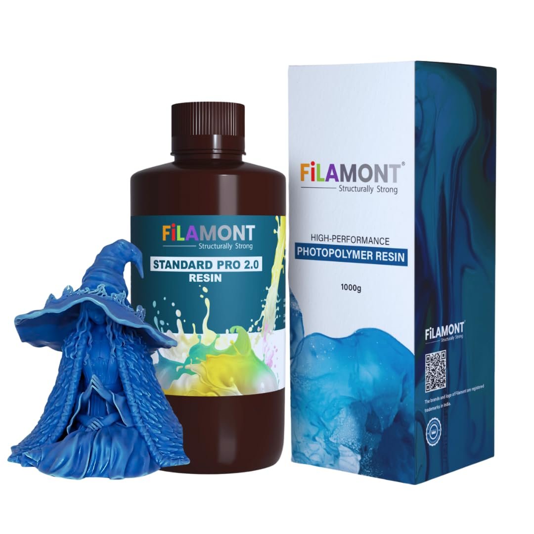 Filamont Standard Pro Resin 2.0 3D Printer Resin LCD DLP SLA 405nm Printer UV-Curing Photopolymer Rapid High Precision Low Odor Standard Resin (Blue)