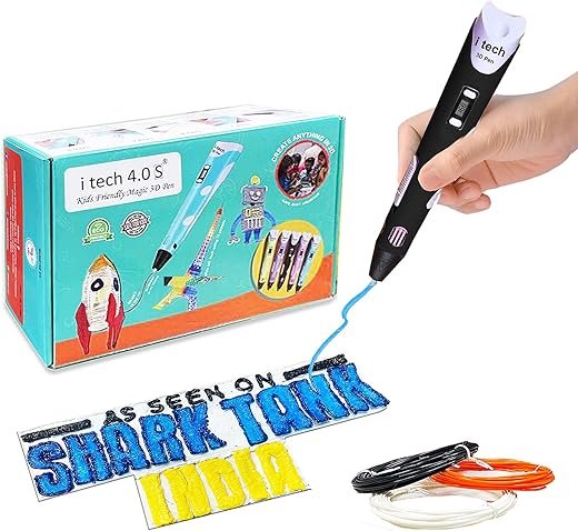 New itech Kids Friendly Magic 3D Pen 2024 Super value Pack (Black) by WOL3D