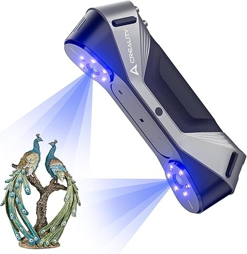WOL3D CREALITY 3D Scanner CR-Scan Raptor for 3D Printing, 60fps Multiple-line Blue & NIR Consumer Handheld Scanner 0.02mm Accuracy, Anti-Shake Tracking, 24-Bit Fast Full-Color Scanning