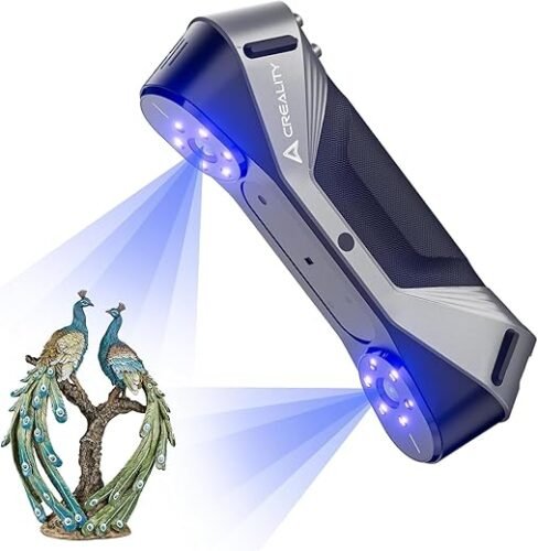 WOL3D CREALITY 3D Scanner CR-Scan Raptor for 3D Printing, 60fps Multiple-line Blue & NIR Consumer Handheld Scanner 0.02mm Accuracy, Anti-Shake Tracking, 24-Bit Fast Full-Color Scanning